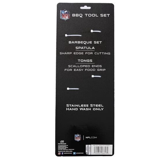 NFL Giants Stainless Steel 2-Piece BBQ Set by Northwest – Spatula & Tongs - Picture 3 of 3